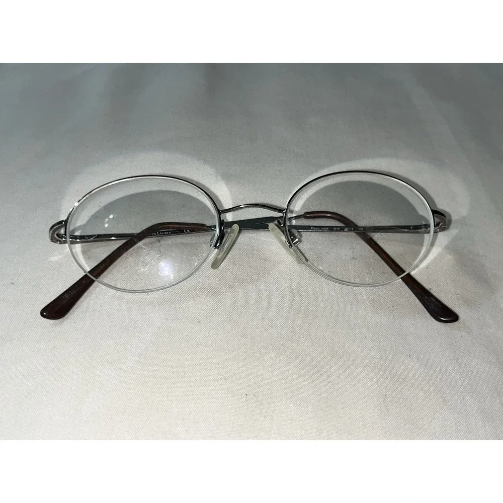 Polo Ralph Lauren Eyeglasses Frame 1003 9015 Unisex Silver Half Rim 49-19-135